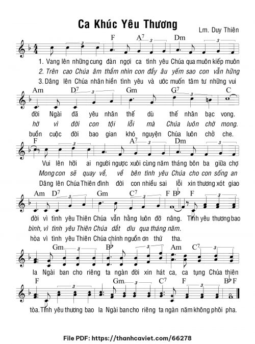Ca khúc yêu thương - Lm. Duy Thiên - trang 1