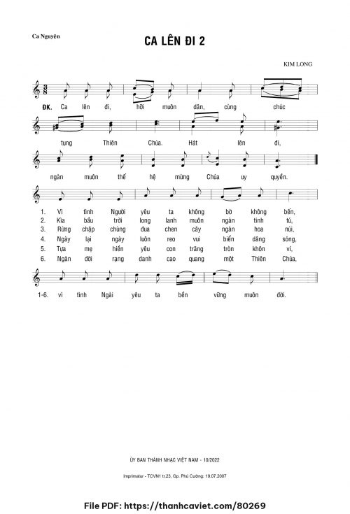 Ca lên đi 2 - Lm. Kim Long - trang 1
