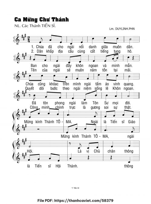 Ca mừng chư thánh - Lm. DUYLINH.PHN - trang 1