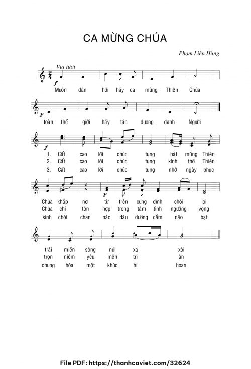 Ca mừng Chúa - Lm. Phạm Liên Hùng - trang 1
