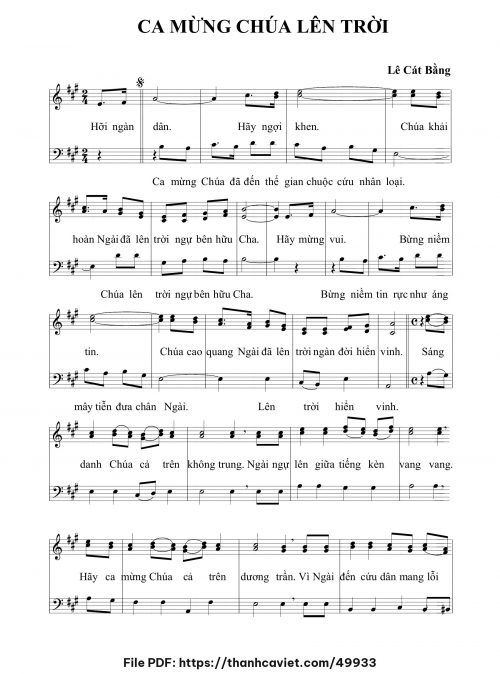 Ca mừng Chúa lên trời - Lê Cát Bằng - trang 1