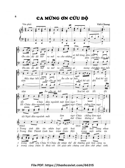 Ca mừng ơn cứu độ - Viết Chung - trang 1