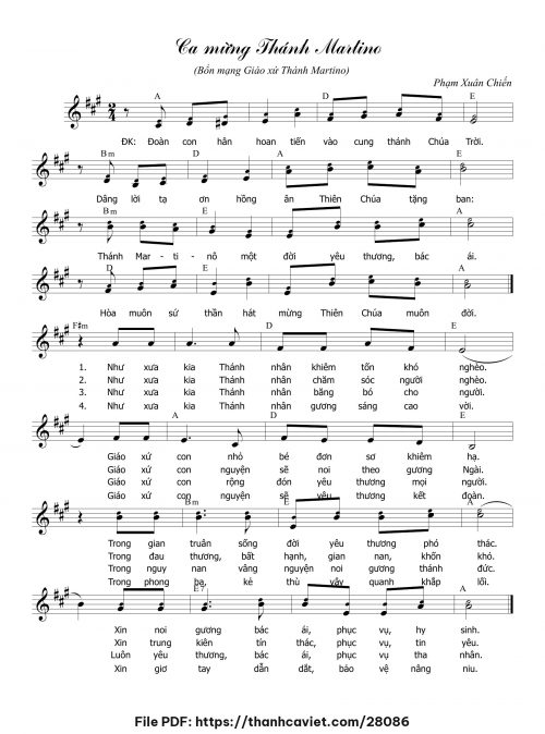 Ca mừng Thánh Martino - Phạm Xuân Chiến - trang 1