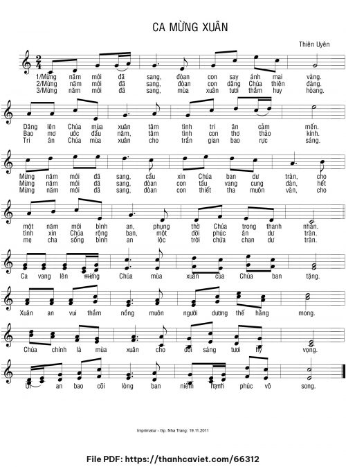Ca mừng xuân - Sr. Thiên Uyên - trang 1