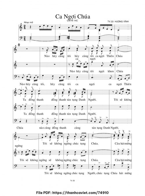Ca ngợi Chúa - Hương Vĩnh - trang 1