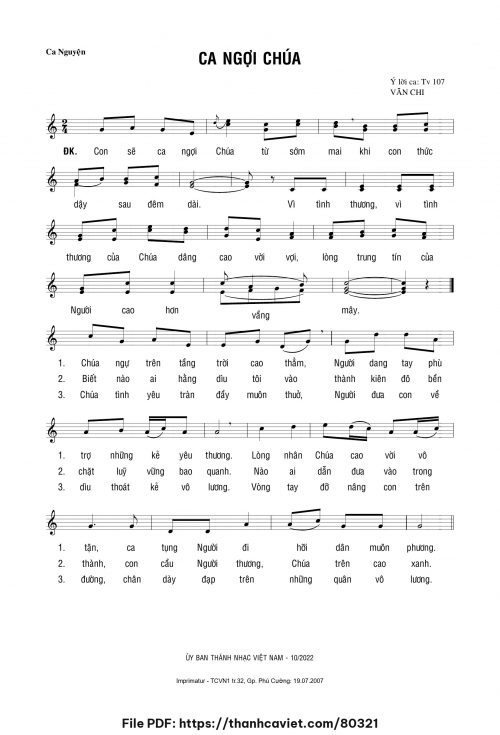 Ca ngợi Chúa - Lm. Văn Chi - trang 1