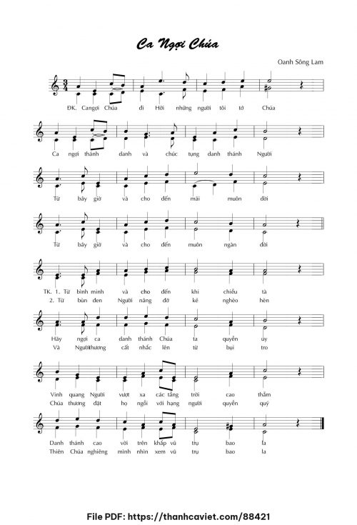 Ca ngợi Chúa - Lm. Oanh Sông Lam - trang 1
