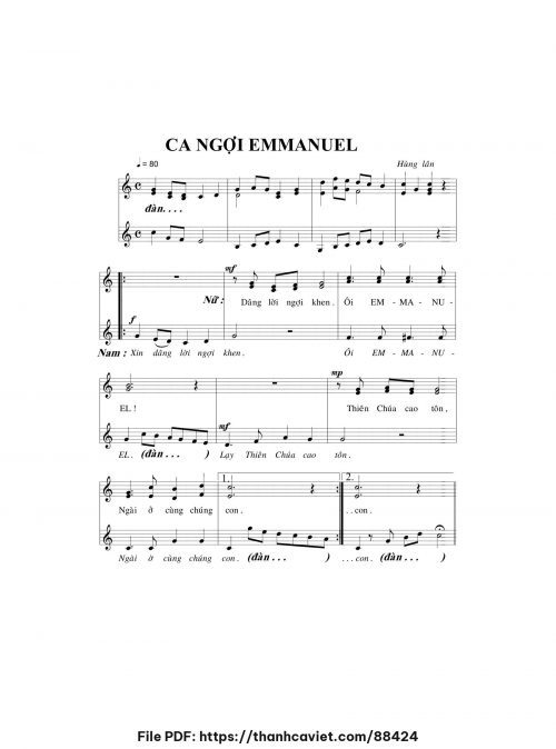 Ca ngợi Emmanuel - Hùng Lân - trang 1