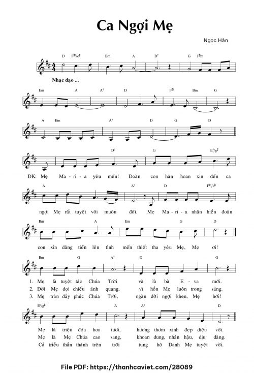 Ca ngợi Mẹ - Lm. Ngọc Hân - trang 1