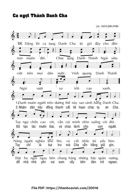 Ca ngợi Thánh Danh Cha - Lm. DUYLINH.PHN - trang 1