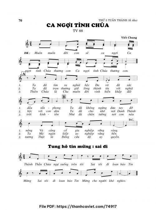 Ca ngợi tình Chúa - Viết Chung - trang 1