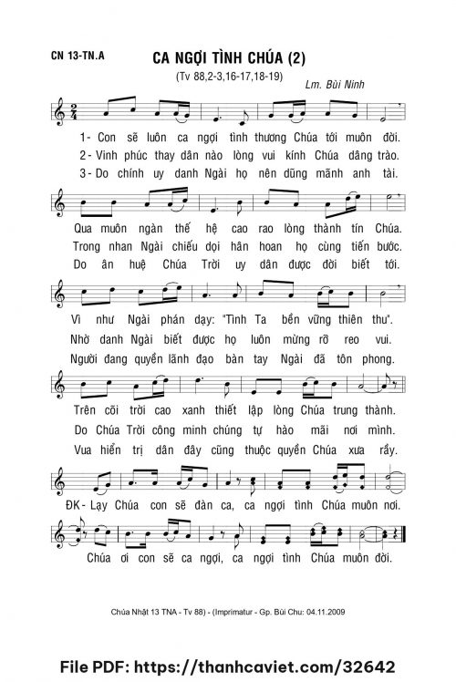 Ca ngợi tình Chúa 2 - Lm. Bùi Ninh - trang 1