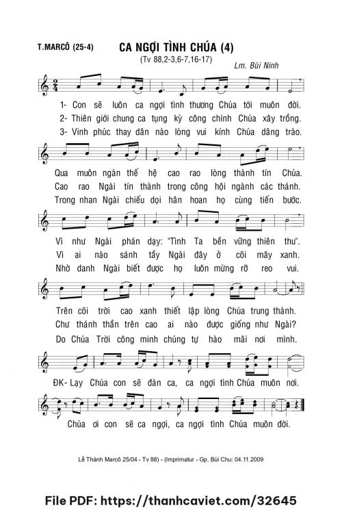 Ca ngợi tình Chúa 4 - Lm. Bùi Ninh - trang 1