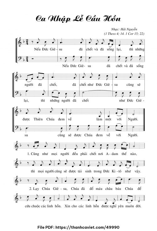 Ca Nhập Lễ Cầu Hồn - Hải Nguyễn - trang 1