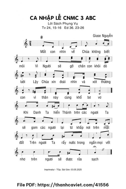 Ca nhập lễ Chúa nhật 3 mùa chay ABC - Giuse Nguyễn - trang 1