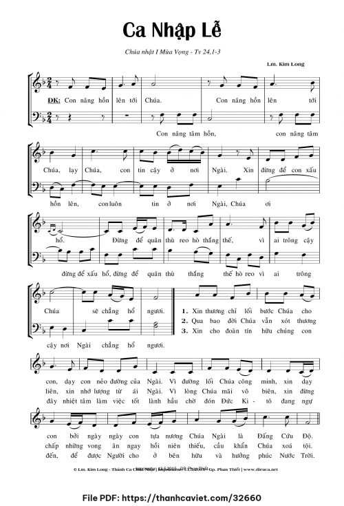 Ca nhập lễ CN1MV - Lm. Kim Long - trang 1