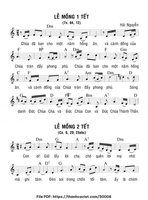 Ca Nhập Lễ Tết - Hải Nguyễn - trang 1
