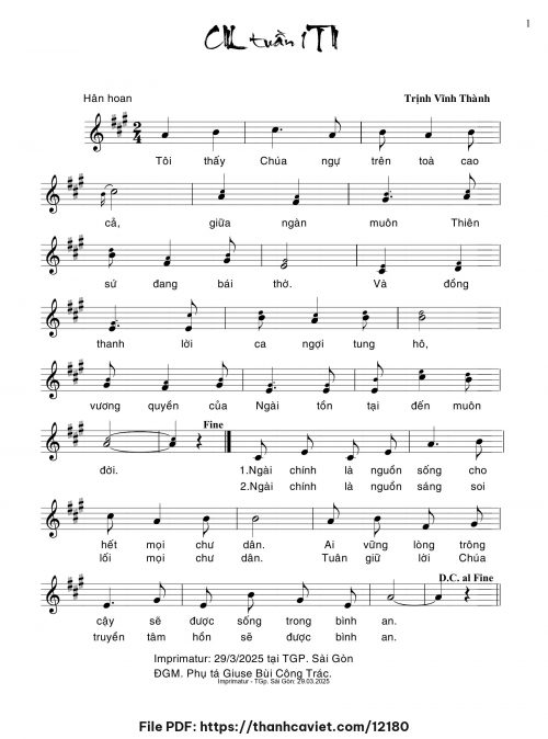 Ca nhập lễ Tuần 1 Thường Niên - Trịnh Vĩnh Thành - trang 1
