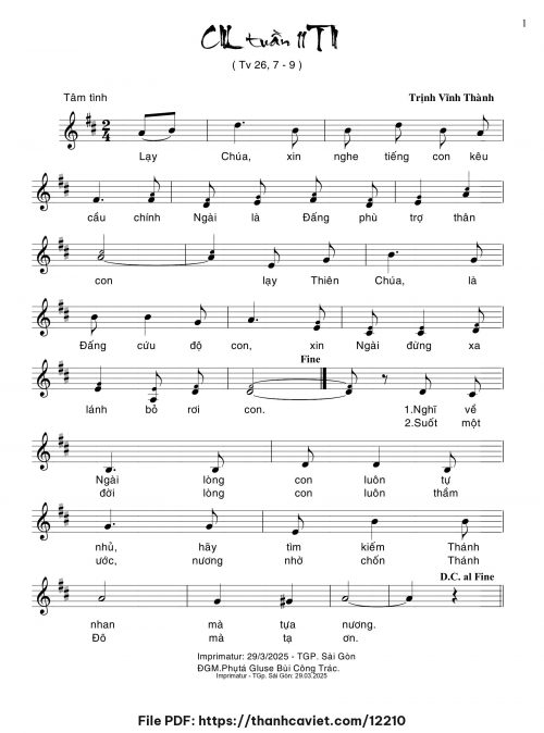 Ca nhập lễ Tuần 11 Thường Niên - Trịnh Vĩnh Thành - trang 1