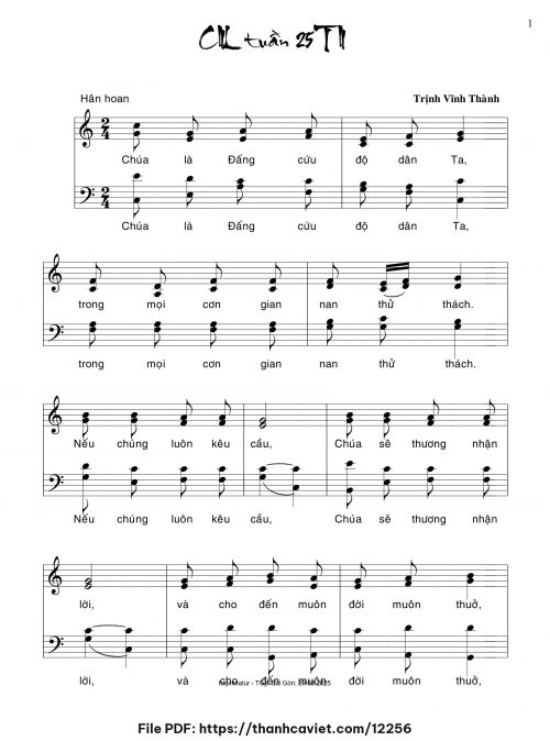 Ca nhập lễ Tuần 25 Thường Niên - Trịnh Vĩnh Thành - trang 1