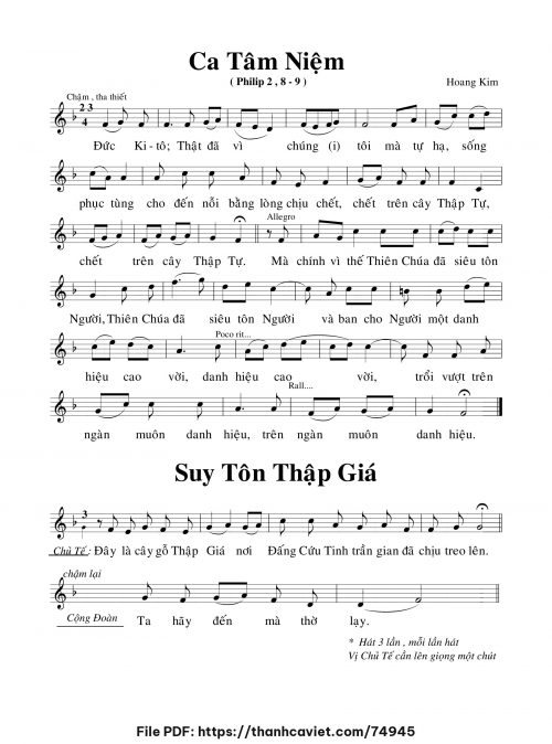 Ca tâm niệm – Suy tôn Thánh Giá - Lm. Hoàng Kim - trang 1