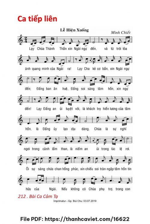 Ca tiếp liên Lễ Hiện Xuống - Lm. Minh Chiết - trang 1
