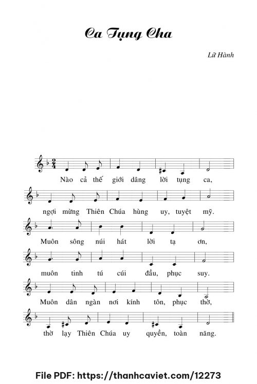 Ca tụng Cha - Lữ Hành - trang 1