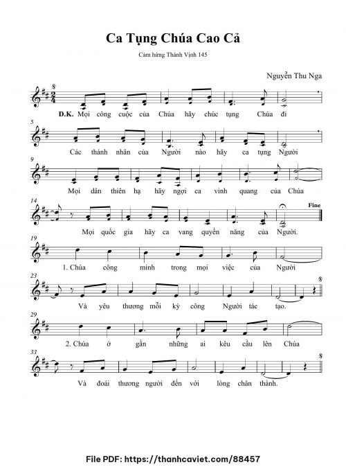 Ca tụng Chúa cao cả - Nguyễn Thu Nga - trang 1