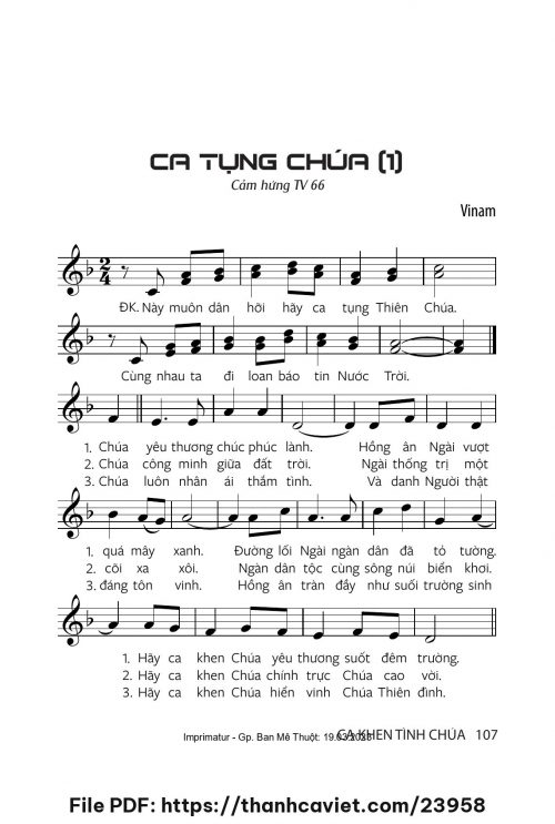 Ca tụng Chúa đi 1 - Vinam - trang 1