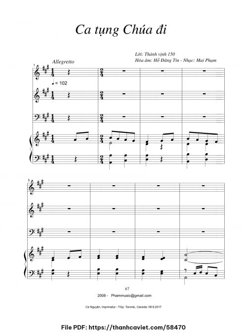 Ca tụng Chúa đi - Mai Phạm - trang 1
