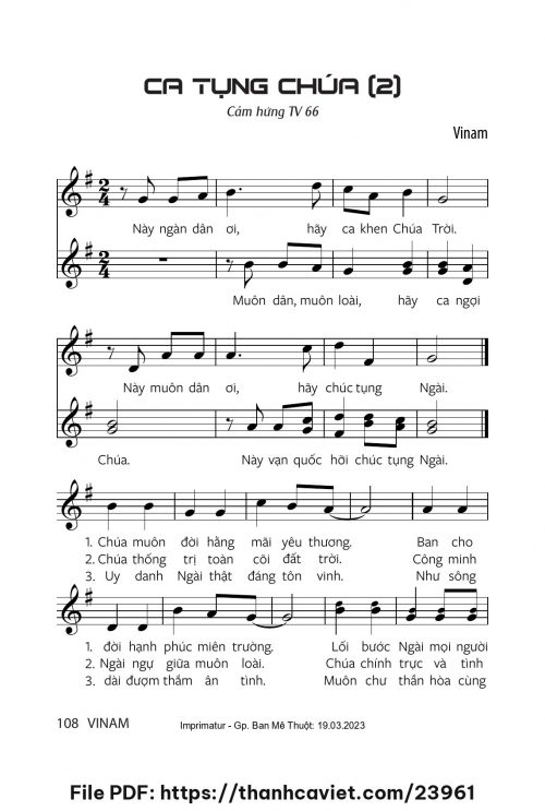 Ca tụng Chúa đi 2 - Vinam - trang 1