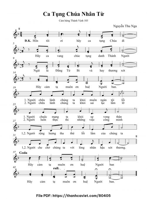 Ca tụng Chúa nhân từ - Nguyễn Thu Nga - trang 1