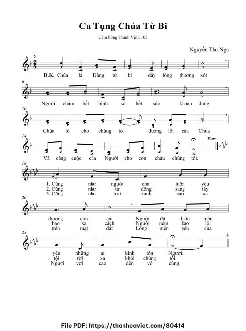 Ca tụng Chúa từ bi - Nguyễn Thu Nga - trang 1