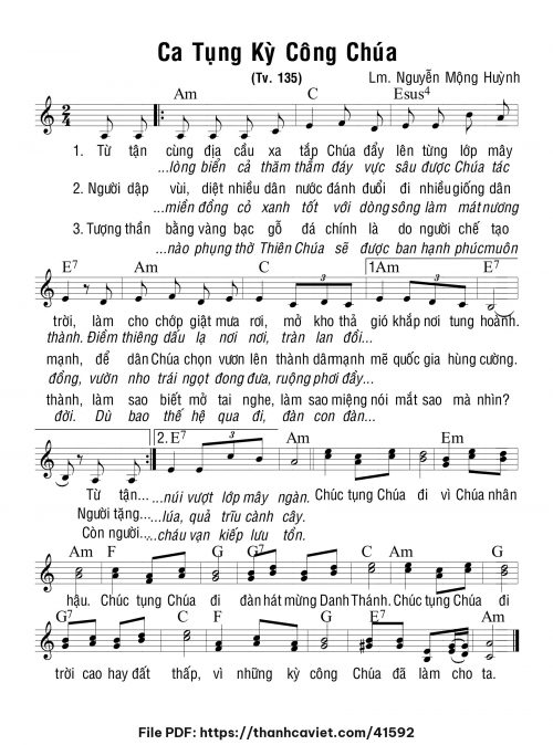 Ca tụng kỳ công Chúa - Lm. Nguyễn Mộng Huỳnh - trang 1