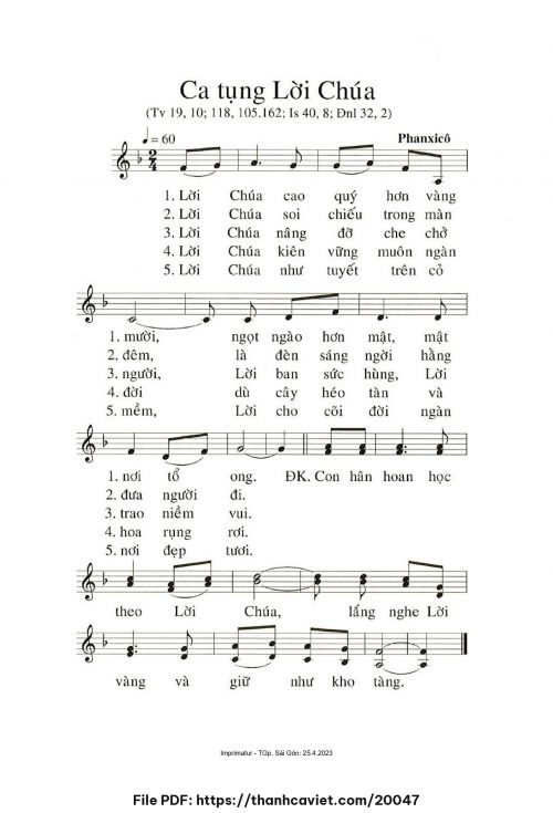 Ca tụng Lời Chúa - Phanxicô - trang 1