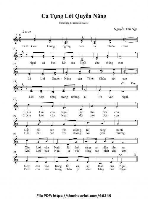Ca tụng lời quyền năng - Nguyễn Thu Nga - trang 1