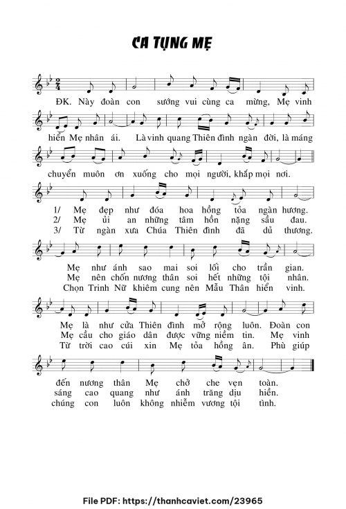 Ca tụng Mẹ - Chưa biết - trang 1