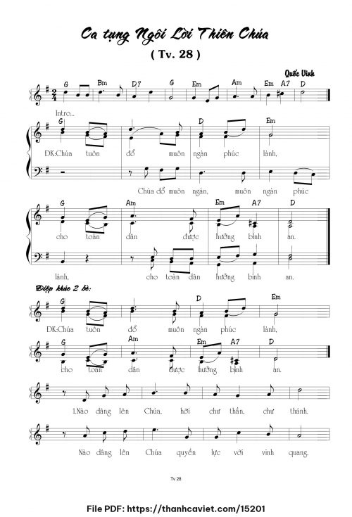 Ca tụng Ngôi Lời Thiên Chúa - Quốc Vinh - trang 1