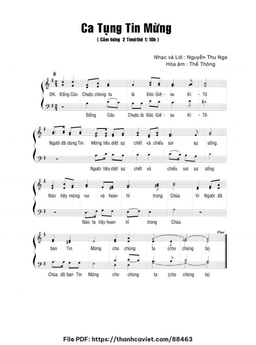 Ca tụng Tin Mừng - Nguyễn Thu Nga - trang 1