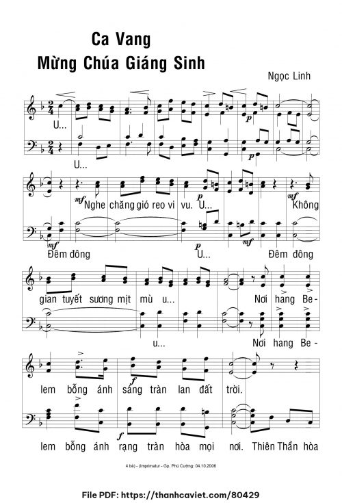 Ca vang mừng Chúa Giáng Sinh - Ngọc Linh - trang 1