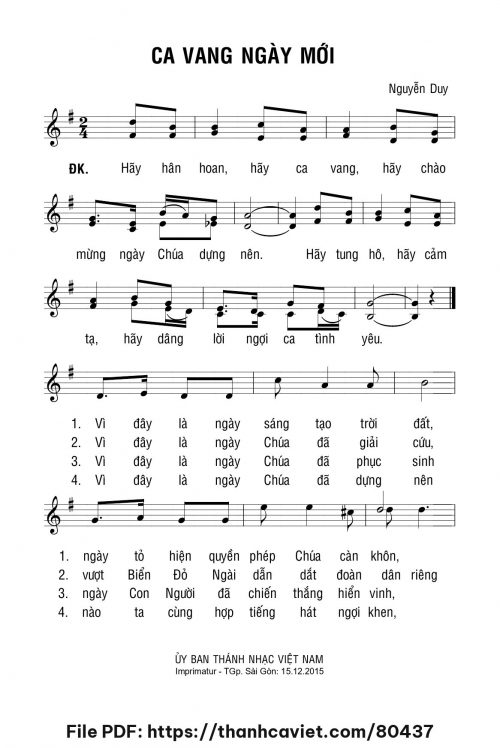 Ca vang ngày mới - Lm. Nguyễn Duy - trang 1