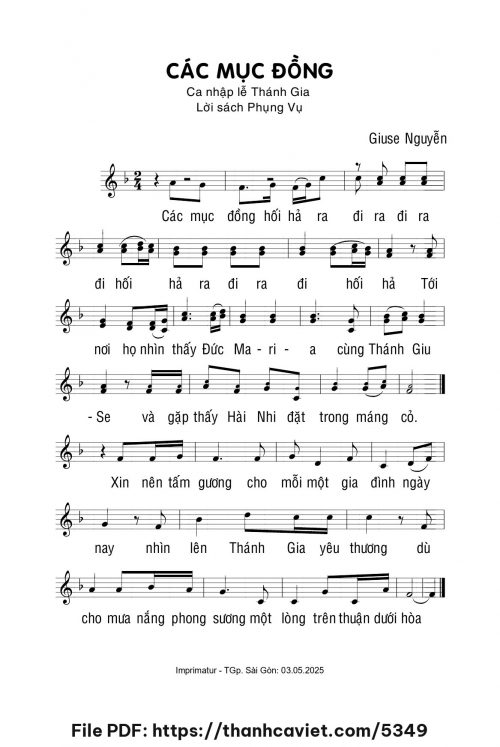 Các mục đồng - Giuse Nguyễn - trang 1
