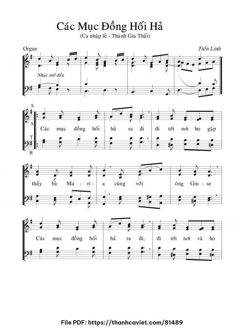 Các Mục Đồng Hối Hả - Tiến Linh - trang 1