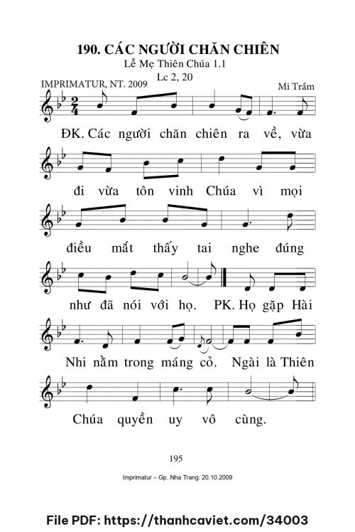 Các người chăn chiên [Lễ Mẹ Thiên Chúa năm ABC] – - Lm. Mi Trầm - trang 1