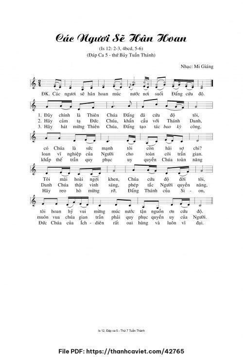 Các ngươi sẽ hân hoan - Mi Giáng - trang 1