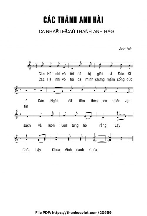Các Thánh Anh Hài - Sơn Hà - trang 1