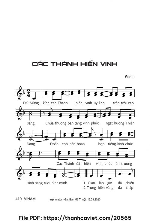 Các Thánh hiển vinh - Vinam - trang 1