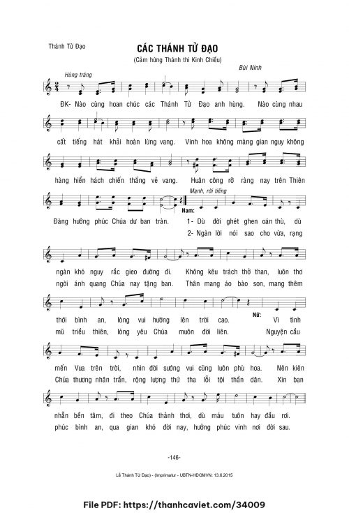 Các Thánh Tử Đạo - Lm. Bùi Ninh - trang 1
