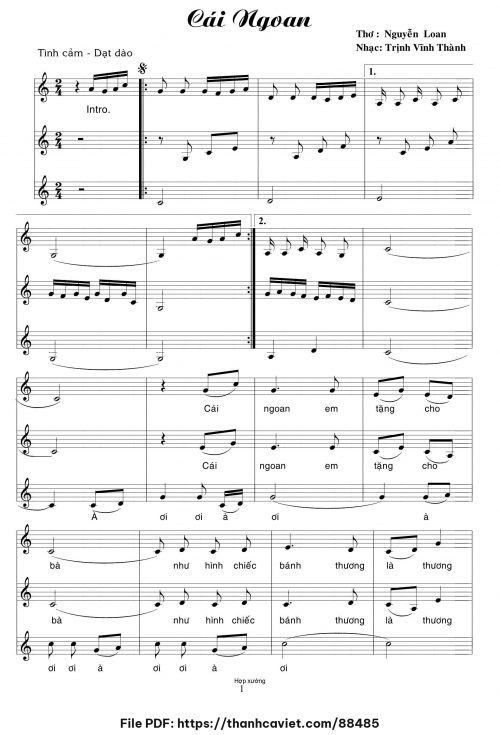 Cái ngoan - Trịnh Vĩnh Thành - trang 1