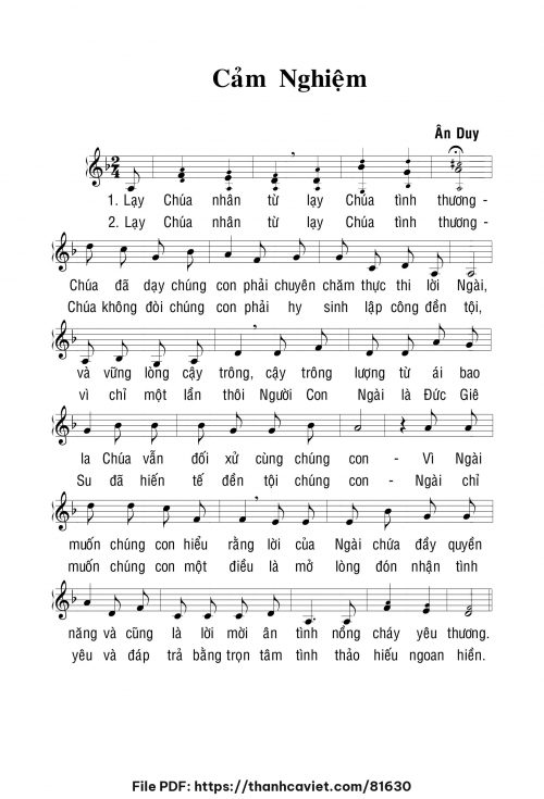 Cảm nghiệm - Ân Duy - trang 1
